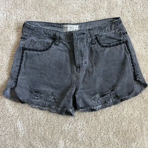 Free People Grey Denim Shorts